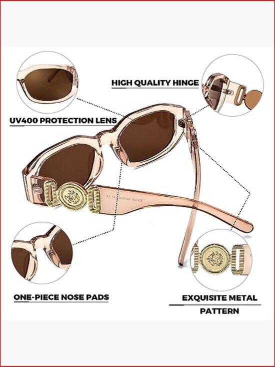 Retro Trendy Rectangle Sunglasses for Women Men Vintage 90s Small Narrow Square main image 4